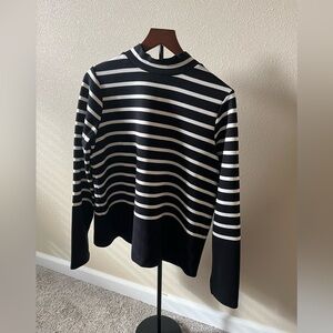 SPANX Black and White Striped Tunic